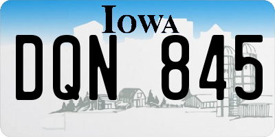 IA license plate DQN845