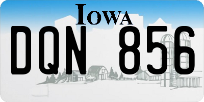 IA license plate DQN856
