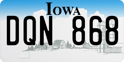 IA license plate DQN868
