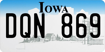 IA license plate DQN869