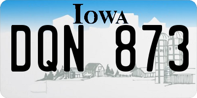 IA license plate DQN873