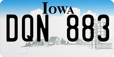 IA license plate DQN883