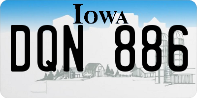IA license plate DQN886
