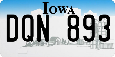 IA license plate DQN893