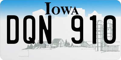 IA license plate DQN910