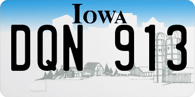 IA license plate DQN913