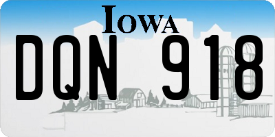 IA license plate DQN918