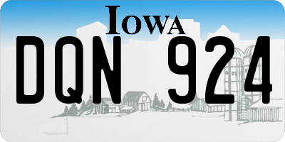 IA license plate DQN924