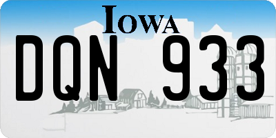IA license plate DQN933