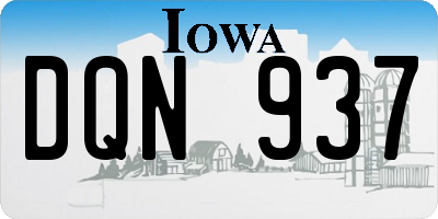 IA license plate DQN937