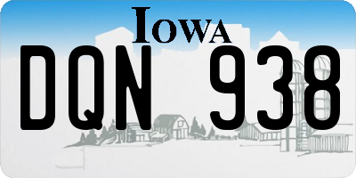 IA license plate DQN938