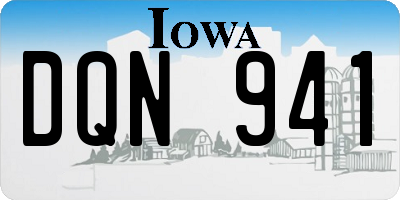 IA license plate DQN941