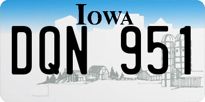 IA license plate DQN951