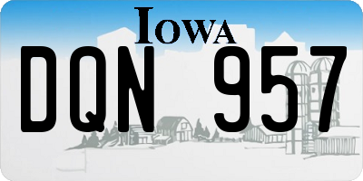 IA license plate DQN957