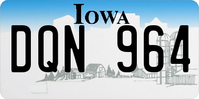 IA license plate DQN964