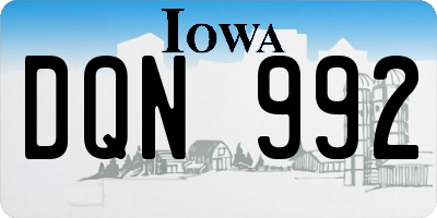 IA license plate DQN992