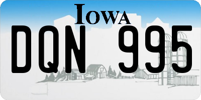 IA license plate DQN995