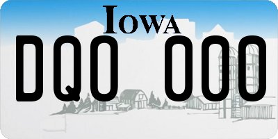 IA license plate DQO000