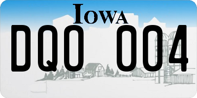 IA license plate DQO004