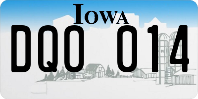 IA license plate DQO014