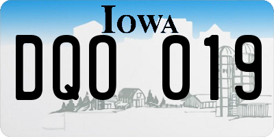 IA license plate DQO019