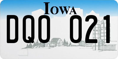 IA license plate DQO021