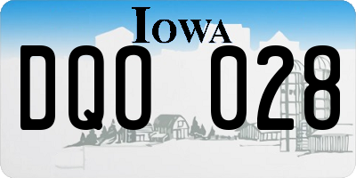 IA license plate DQO028