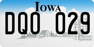 IA license plate DQO029