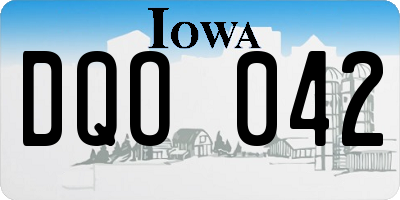 IA license plate DQO042