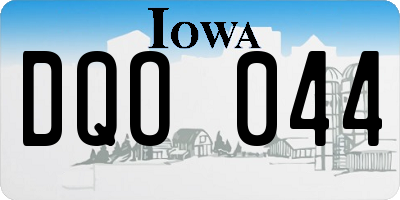 IA license plate DQO044