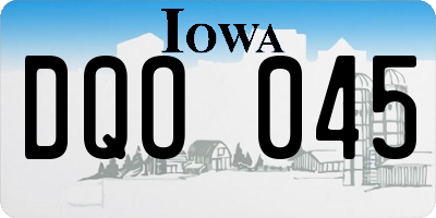 IA license plate DQO045