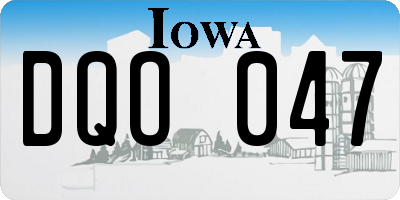 IA license plate DQO047