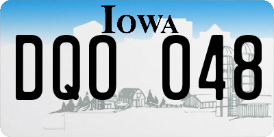 IA license plate DQO048