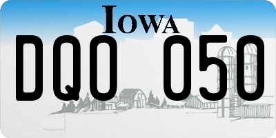 IA license plate DQO050