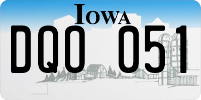 IA license plate DQO051