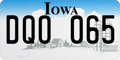 IA license plate DQO065