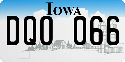 IA license plate DQO066