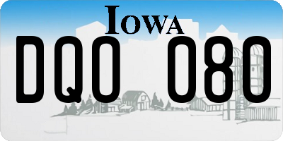 IA license plate DQO080
