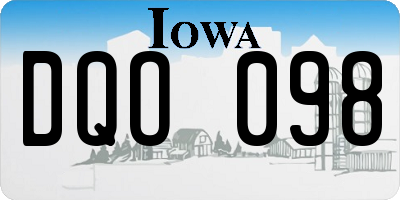 IA license plate DQO098