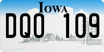 IA license plate DQO109