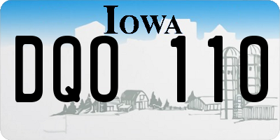 IA license plate DQO110