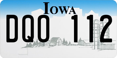 IA license plate DQO112