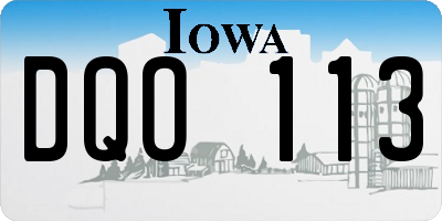 IA license plate DQO113