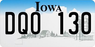 IA license plate DQO130