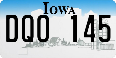 IA license plate DQO145