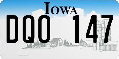 IA license plate DQO147
