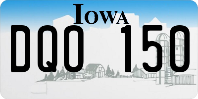 IA license plate DQO150