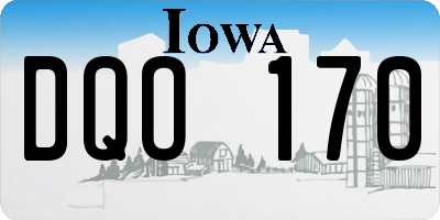 IA license plate DQO170