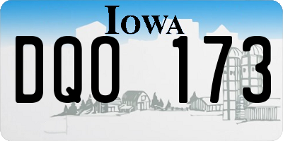 IA license plate DQO173