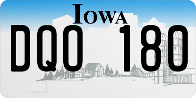 IA license plate DQO180